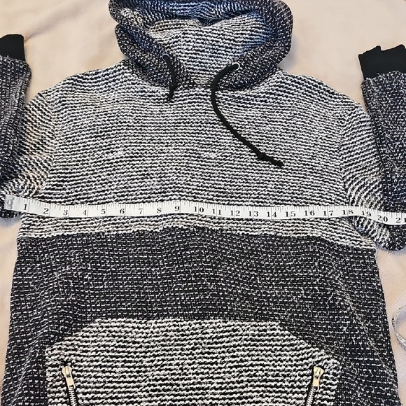 Soulstar Monochrome Striped Men's Hoodie Sweater Size M - Picture 9 of 11